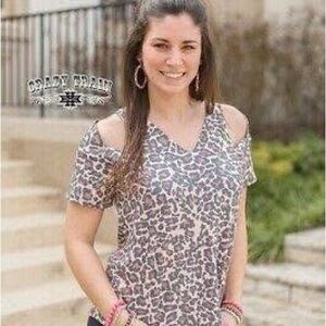 Crazy Train Women's Short Sleeve Leopard Top